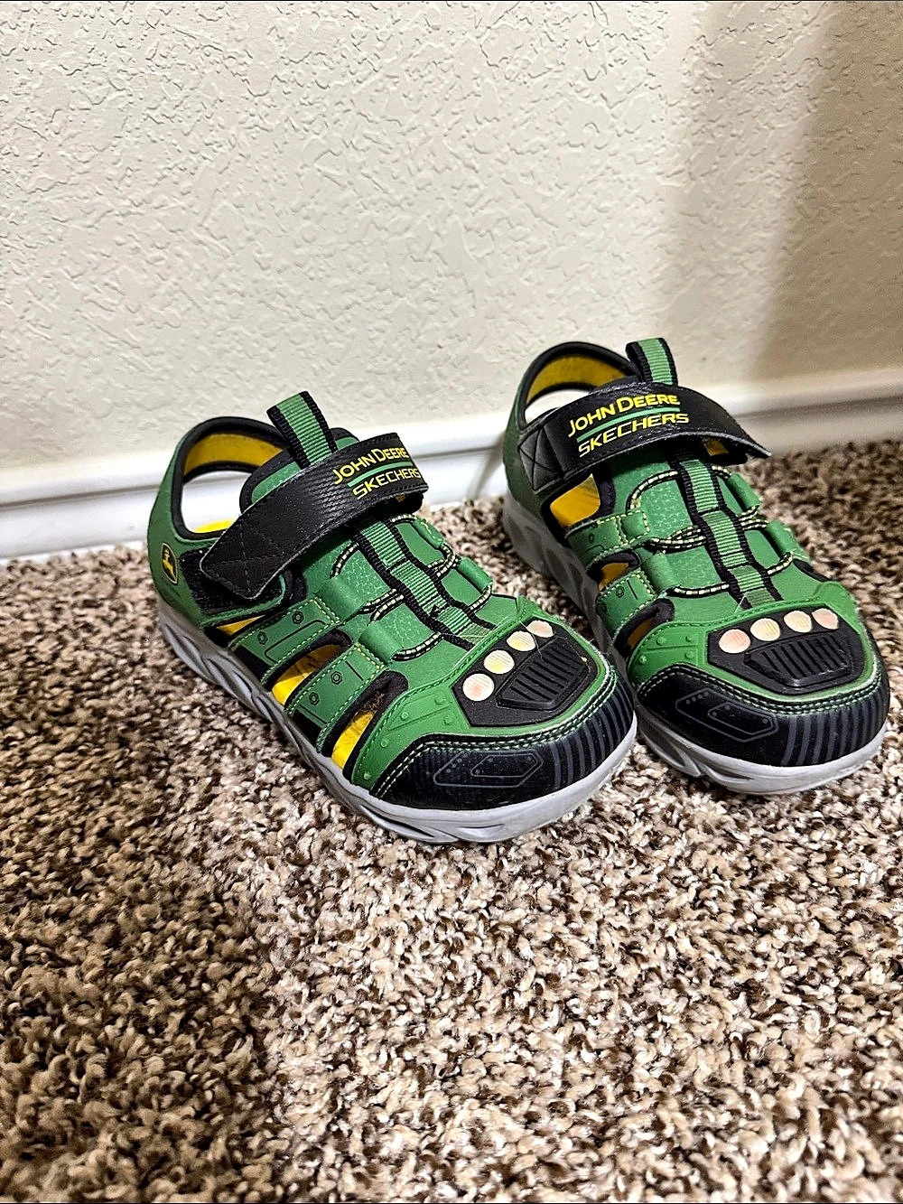 Skechers Kids Light-Up Green & Black Sandals
